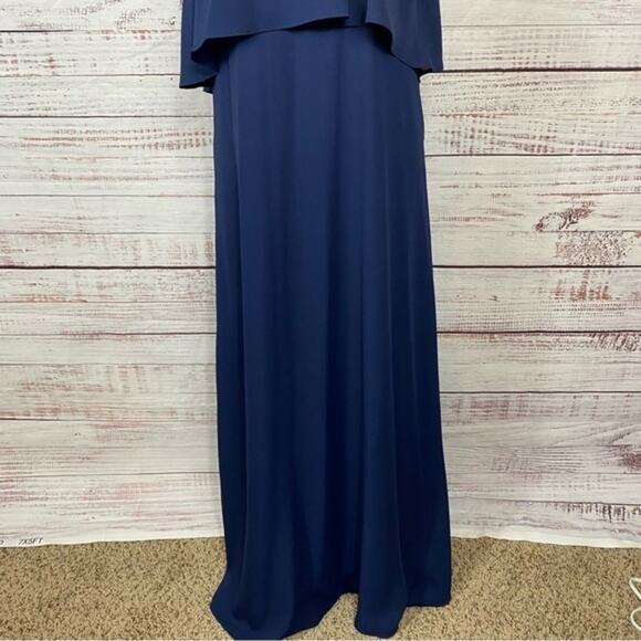 Show me your MuMU  Navy Halter Chiffon Maxi bridal size XXsmall Summer Dress‎ - Picture 3 of 10